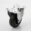 125mm Fixed Castor Black Rubber Wheel