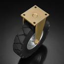 455mm Fixed Castor - Elastic Rubber Wheel, 1415kg Load Capacity