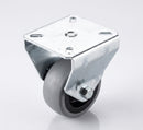 50mm Fixed Castor Grey Rubber 60kg Load Capacity
