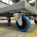 63mm Swivel Castor - Blue Rubber Wheel, 60kg Load Capacity