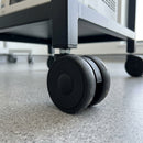 50mm Twin Wheel Rubber Swivel Castor M10 x 15mm