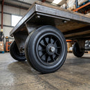 250mm Thermoplastic Wheel with Black Rubber Tyre, 25mm Bore