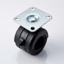 65mm Braked Castors Twin Wheel Plate Fitting