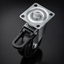 75mm Braked Furniture Castor – Soft Black Wheel