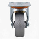 White Smoke Pressed Steel Braked Swivel Castors With Grey Cast Iron Wheel - 80mm & 100mm