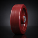Red Polyurethane Wheel 200mm Cast Iron 12.7mm Bearing
