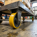 Yellow Polyurethane Wheel 100mm with 20mm Ball Journal Bearing