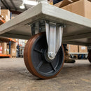 150mm Fixed Castor - Polyurethane on Cast Iron, 40mm Tread