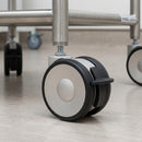 65mm Twin Wheel Castor with Threaded Stem and Brake