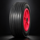 350mm Heavy Duty Solid Rubber Trolley Wheel 25.4mm Bore