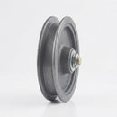 Grooved Cast Iron Wheels with M10 x 69mm Roller Bearing Axle