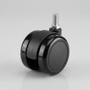 75mm Twin Wheeled Castor with M10x25 Threaded Stem