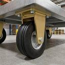 250mm Heavy-Duty Fixed Castor with Super-Elastic Rubber Wheel - 450kg Load Capacity