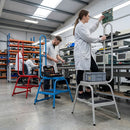 Grey Colour Low-Level Mobile 2-Step with Ribbed Rubber Treads Height 1030mm Width 500mm