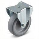Fixed Retail Castors with Grey Thermoplastic Rubber Wheel