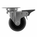 Fixed Castor Wheel Grey Rubber on Black Polypropylene Wheel