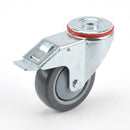 200mm Braked Swivel Bolt Hole Castor | Anti-Static Polyurethane | 400kg Capacity