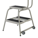 Grey Colour Low-Level Mobile 2-Step with Ribbed Rubber Treads Height 1030mm Width 500mm