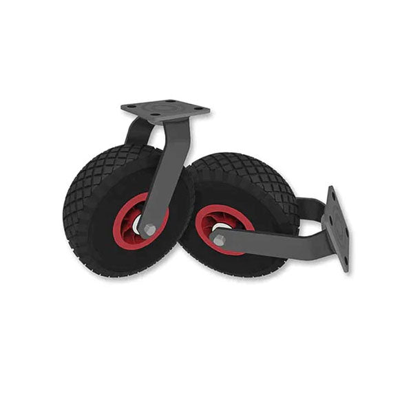 Dark Slate Gray 260mm Pneumatic Industrial Swivel Castor with Plastic Wheel Fitted With Pneumatic Tyre - 136KG Load Capacity