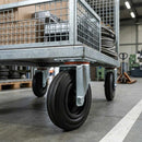 Dark Slate Gray 100mm Pressed Steel Swivel Castor with Black Rubber on Polypropylene Wheel - 75kg Load Capacity