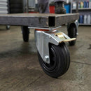Dark Slate Gray 150mm Pressed Steel Swivel Castor, Black Rubber on Polypropylene Wheel, Directional Brake - 130kg Load