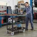 Pressed Steel Braked Swivel Castors with Grey Rubber on Pressed Steel Wheel