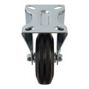 Pressed Steel Fixed Castors with Black Rubber on Pressed Steel Wheel