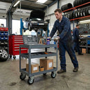 Pressed Steel Fixed Castors with Black Rubber on Pressed Steel Wheel