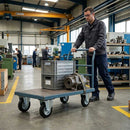 Pressed Steel Fixed Castors with Black Rubber on Pressed Steel Wheel