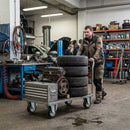 Pressed Steel Fixed Castors with Black Rubber on Pressed Steel Wheel