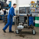 Pressed Steel Fixed Castors with Black Rubber on Pressed Steel Wheel