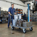 Pressed Steel Fixed Castors with Black Rubber on Pressed Steel Wheel