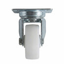 White Smoke 50mm Pressed Steel Swivel Castor Wheel - White Nylon Wheel & 4-Hole Top Plate - 65kg Max Load