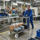 Pressed Steel Swivel Castors Wheel with White Nylon & 4-Hole Top Plate - Robust Load Capacity