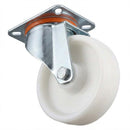 Pressed Steel Swivel Castors Wheel with White Nylon & 4-Hole Top Plate - Robust Load Capacity