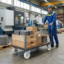 Pressed Steel Swivel Castors Wheel with White Nylon & 4-Hole Top Plate - Robust Load Capacity