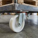 Pressed Steel Swivel Castors Wheel with White Nylon & 4-Hole Top Plate - Robust Load Capacity