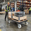 Pressed Steel Swivel Castors Wheel with White Nylon & 4-Hole Top Plate - Robust Load Capacity
