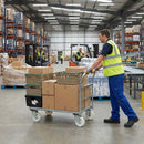 Pressed Steel Swivel Castors Wheel with White Nylon & 4-Hole Top Plate - Robust Load Capacity