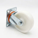 Pressed Steel Swivel Castors Wheel with White Nylon & 4-Hole Top Plate - Robust Load Capacity