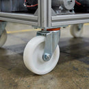 Pressed Steel Swivel Castors Wheel with White Nylon & 4-Hole Top Plate - Robust Load Capacity