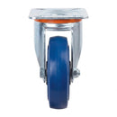Pressed Steel Swivel Castors with Blue Polyamide Rubber Wheel