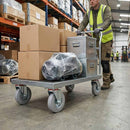 Pressed Steel Swivel Castors with Grey Rubber on Pressed Steel Wheel - 80mm to 200mm
