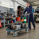 Pressed Steel Swivel Castors with Grey Rubber on Pressed Steel Wheel - 80mm to 200mm
