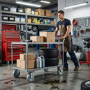 Pressed Steel Swivel Castors with Grey Rubber on Pressed Steel Wheel - 80mm to 200mm