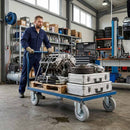 Pressed Steel Swivel Castors with Grey Rubber on Pressed Steel Wheel - 80mm to 200mm