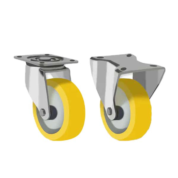 Gray 100mm Heavy Duty Rubber Swivel & Fixed Castors High Temp Wheel