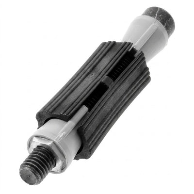 22-25mm Square Expanding Tube Adaptor for Bolt Hole Castors Black Plastic with Threaded Stud