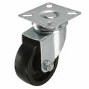 White Smoke 50mm Pressed Steel Swivel Castor Wheel - Black Polypropylene & 4-Hole Top Plate - 55kg Load Capacity