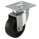 White Smoke 50mm Pressed Steel Swivel Castor Wheel - Black Polypropylene & 4-Hole Top Plate - 55kg Load Capacity
